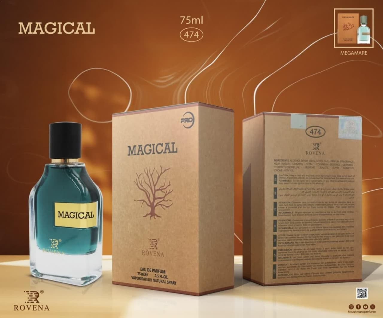 ادکلن مگامار  اورتو پاریسی مگامار روونا Rovena Magicalحجم 100میلی لیتر